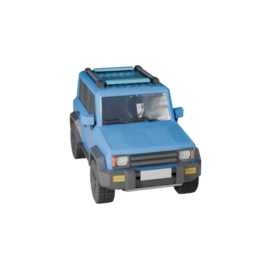 Низкополигональный внедорожник для утилитарных целей 3D модель для игр Unity и Unreal (Legacy)