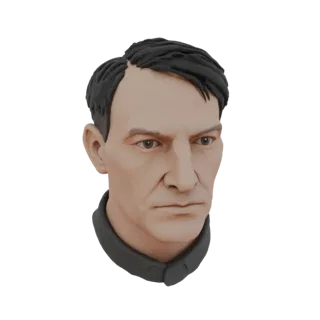 3D модель бюста Адольфа Гитлера, вид спереди, реалистичный стиль