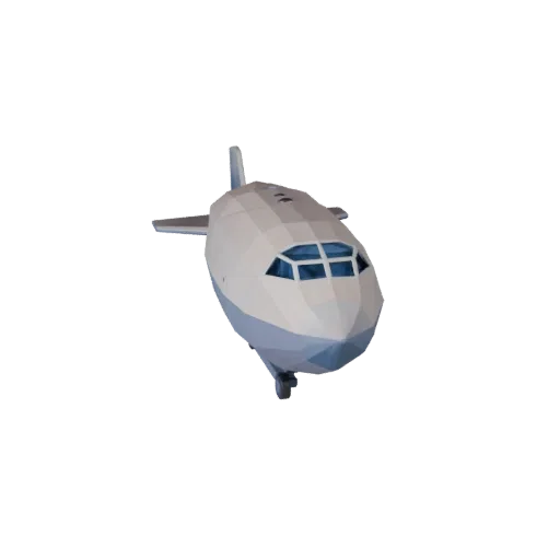 Низкополигональная 3D-модель Аэростата, вид из игрового окна в три четверти, низкополигональный актив транспортного средства
