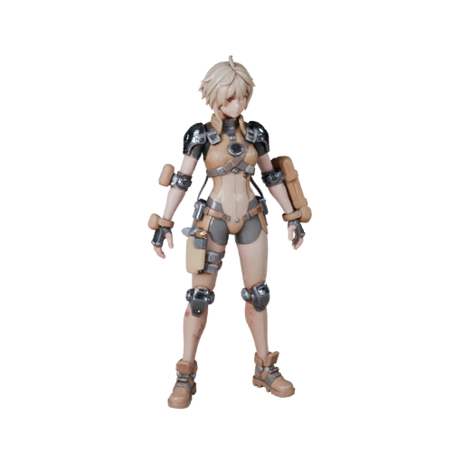 Модель аниме NPC студента - с ригом