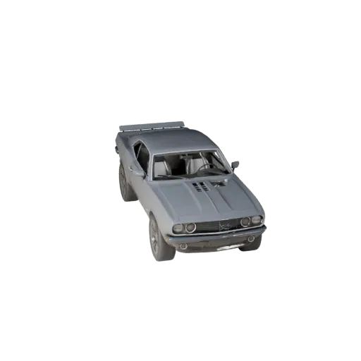 3D-модель Muscle Car, вид из игрового окна в три четверти, готовый для Unreal Engine транспортный актив с линиями кузова, ост