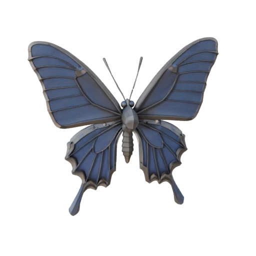 Низкополигональная 3D модель бабочки махаон - игровой ассет для Unity с FBX