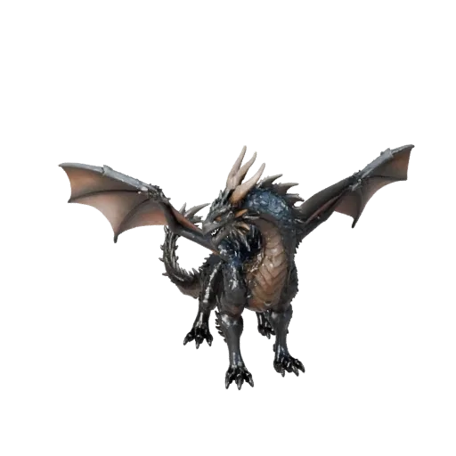 3D модель Дракона Бури, вид сбоку, рендер дикой природы, готовый для Blender ассет животного с фэнтезийной анатомией, героиче