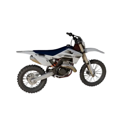 3D-модель мотоцикла Dirt Bike, вид в студии в три четверти, готовый к производству актив транспортного средства с балансом ра