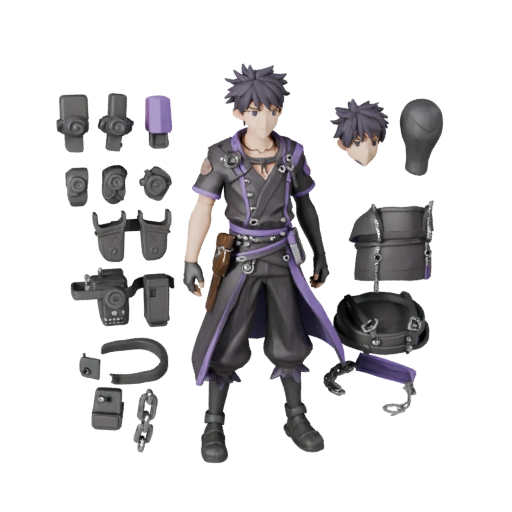 Аниме Аркейн Самурай Модель Персонажа - С Ригом