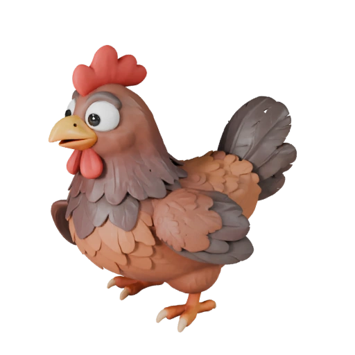 نموذج دجاج كرتوني ثلاثي الأبعاد - أصل بأسلوب فني للرسوم المتحركة | PBR