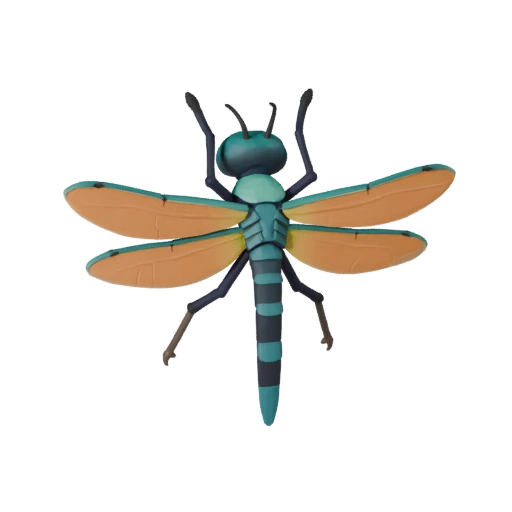 Мультяшная стрекоза 3D Модель - Стилизованный Ассет для Анимации | PBR