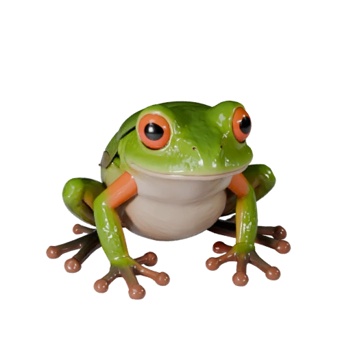 Мультяшная древесная лягушка 3D модель - стилизованный ассет для анимации | PBR