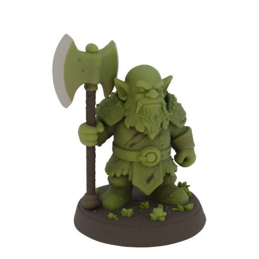 Фэнтези Гном Варвар Миниатюра STL - Победа