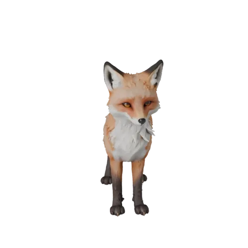 3D модель лисицы фенек, вид сбоку игровой камеры, готовый к использованию в Unity ассет животного с ритмом ног, объемом плеч,