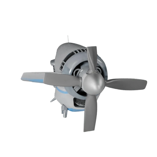 3D модель воздушного винта самолета для Unity - Низкополигональная игра