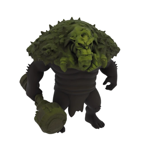 Темное фэнтези тролль с костяной броней вражеская миниатюра STL