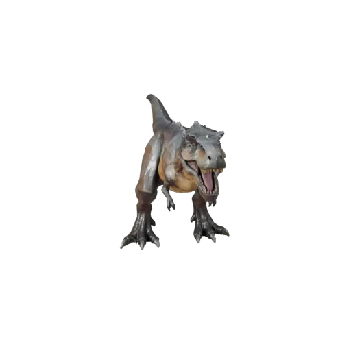 Низкополигональная 3D-модель Тираннозавра Рекса, вид сбоку в игровом ракурсе, низкополигональный ассет животного с профилем ч