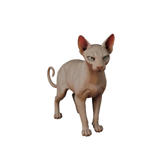 3D-модель сфинкса STL с высокой детализацией, изометрический вид, готовая к печати фигурка животного с сужением челюсти, лопа
