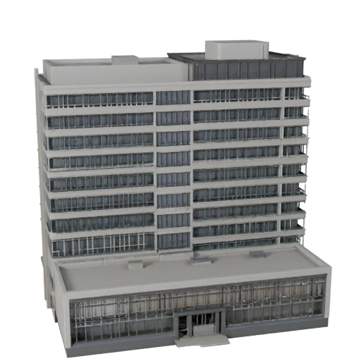 Printable Low Rise Office Building STL 3D Model - Scale Asset