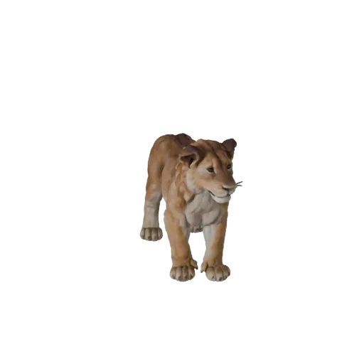 Реалистичный 3D модель львёнка, вид сбоку, рендер дикой природы, готовый к анимации ассет животного с кошачьей подвижностью п