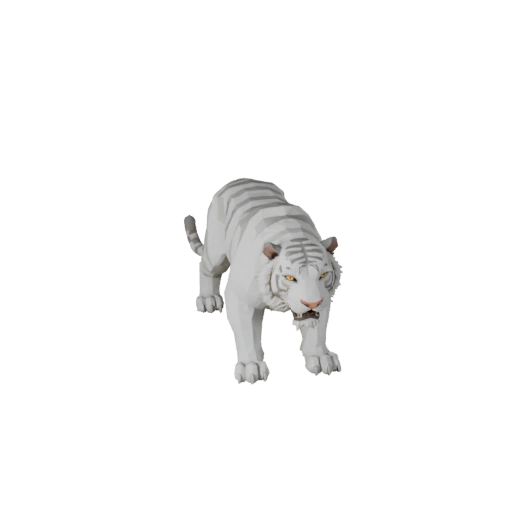 نموذج نمر أبيض منخفض المضلع ثلاثي الأبعاد - أصل لعبة Unity مع FBX | PBR