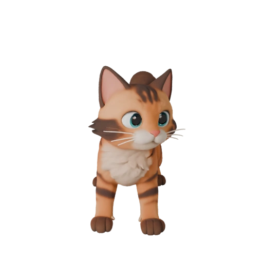 Мультяшный кот 3D модель - Стилизованный ассет для анимации | Бесплатно