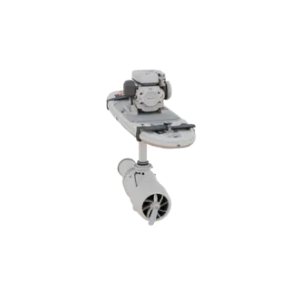 3D model of a DIY SUP board waterjet propulsion system, showing the engine, drive shaft, and underwater torpedo pod.
