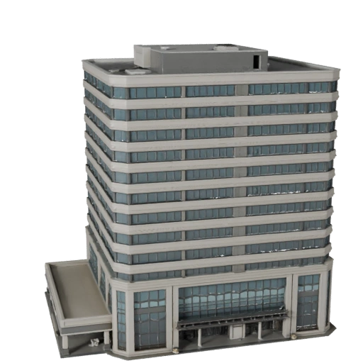 Low Rise Office Building 3D Model for Blender - Render Asset