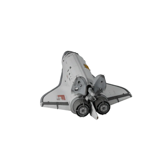 Готовый к игре 3D-модель космического шаттла для использования в реальном времени