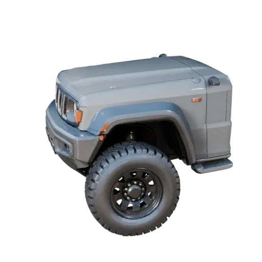 Высокополигональная 3D модель Jeep Style Suv, крупный план студийного вида, высокополигональный актив транспорта с увеличенны
