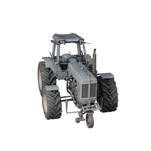 3D-модель винтажного фермерского трактора High Poly, студийный вид крупным планом, высокополигональный актив транспортного ср