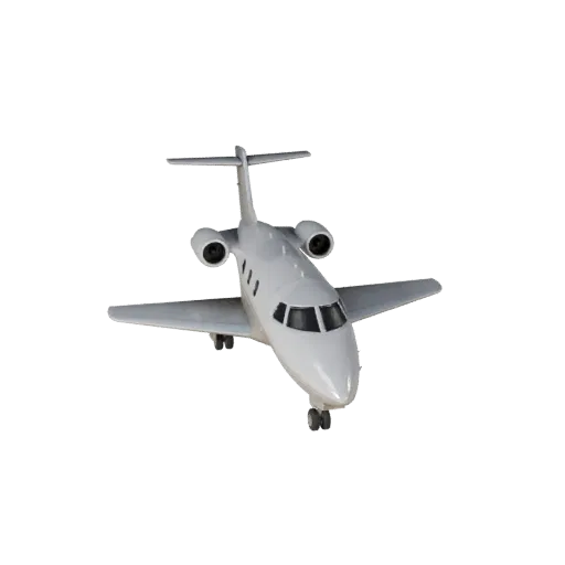 3D-модель частного самолета, вид в три четверти в студии, готовый для Blender объект транспортного средства с балансом крылье