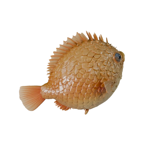 Высокополигональная 3D модель рыбы-фугу - Детальный STL ресурс для печати