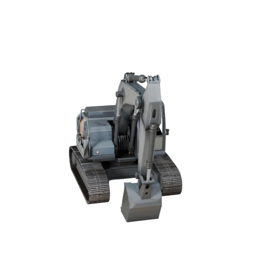 Низкополигональный экскаватор 3D модель для Unity и Unreal PBR Asset
