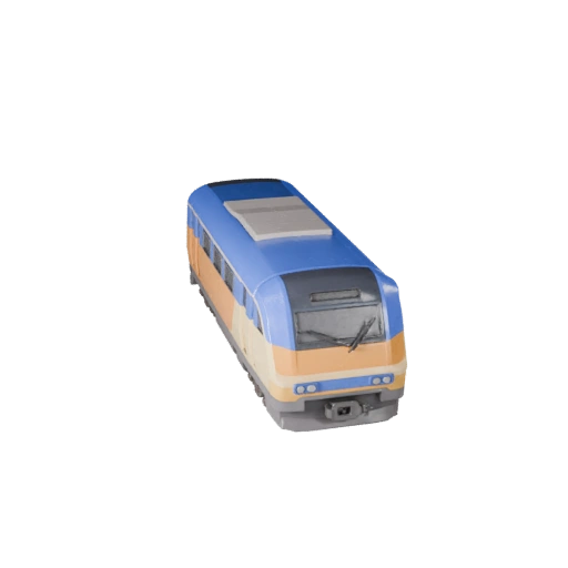 3D модель маглев поезда - стилизованный низкополигональный игровой ассет