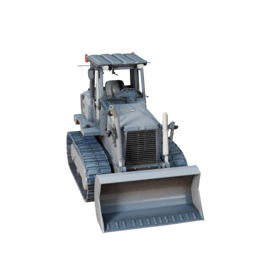 Низкополигональный бульдозер 3D модель для Unity и Unreal PBR Asset