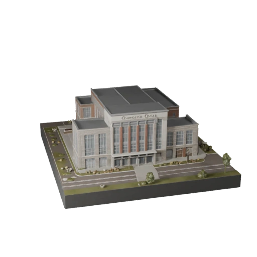 Community Center 3D Modell für Unity - Spiel-Asset für Architektur