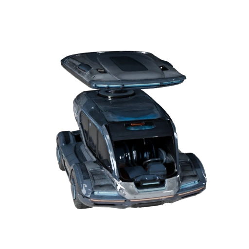 3D модель автобуса на воздушной подушке для Blender и игр - PBR ассет