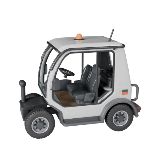 3D модель тягача для багажа в аэропорту для Blender и игр -