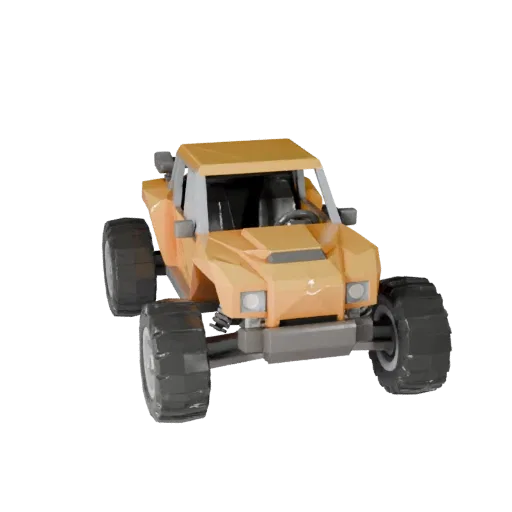 Низкополигональный багги 3D модель для Unity и Unreal PBR Asset