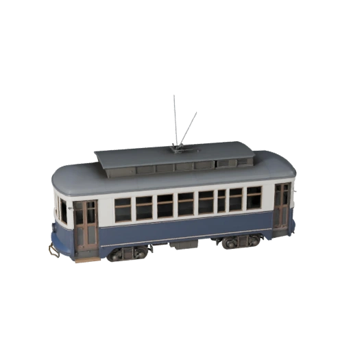 Винтажный трамвай 3D модель для Unreal Engine - Готов к игре