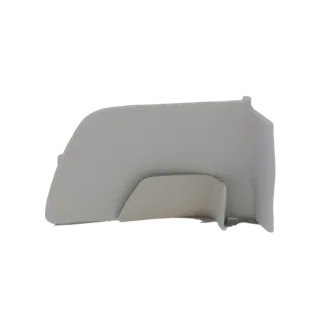 3D модель светло-серой автомобильной панели отделки с изогнутой формой и интегрированным опорным элементом.