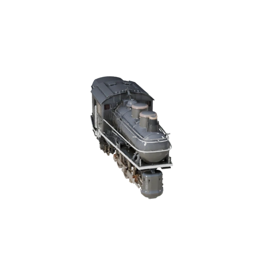 Высокополигональный паровоз 3D модель для студийных рендеров