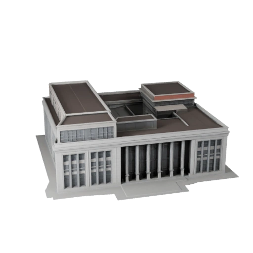 Stylized Theater Building 3D Model - Game Asset for Architecture