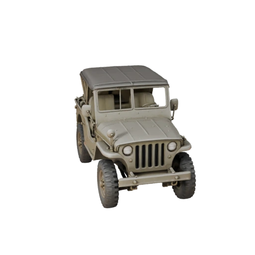 Военный джип времен второй мировой войны 3D Модель для Blender и игр - PBR