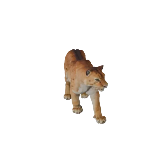 3D модель пумы, рендер дикой природы сбоку, готовый для Blender ассет животного с подушечками усов, скольжением плеча, изгибо