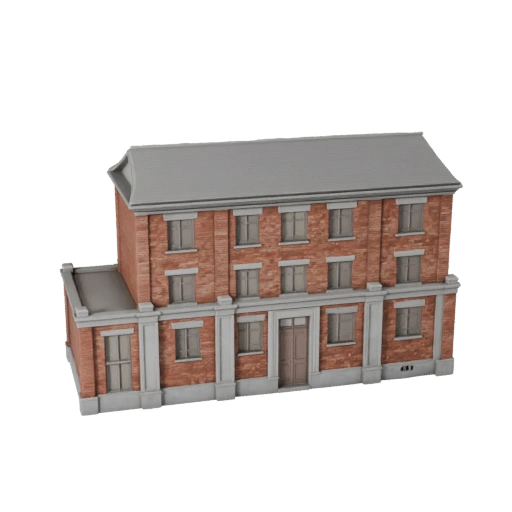 Колониальный дом 3D модель для Unity - Игровой ресурс для архитектуры