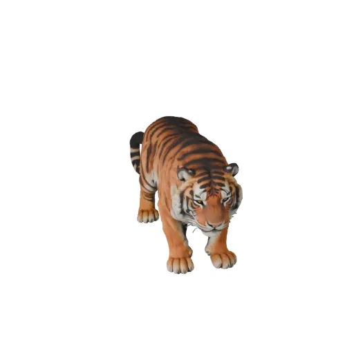 Высокополигональная 3D-модель сибирского тигра STL, изометрический вид, готовая к печати фигурка животного с подушечками усов