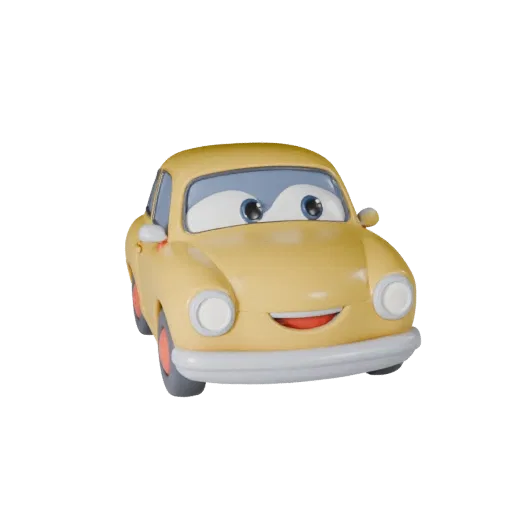 Мультяшный автомобиль 3D модель - Стилизованный PBR игровой ассет на продажу