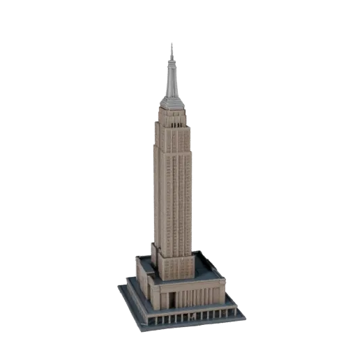 3D модель Empire State Building, готовая для Unreal Engine, вид Unreal Engine, показывающий материалы структуры достопримечат