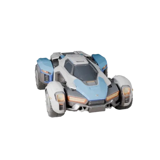 3D-модель Sci Fi Truck, вид из окна игры в три четверти, готовый для Unity актив транспортного средства с футуристическими па