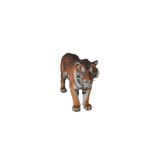 Реалистичная 3D-модель бенгальского тигра, вид сбоку, рендер дикой природы, готовый к анимации ассет животного с сужением чел