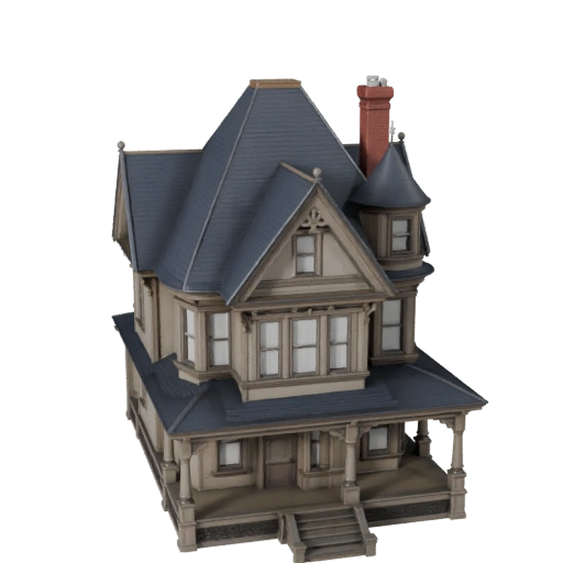 منزل فيكتوري عالي الدقة ثلاثي الأبعاد للتصور المعماري