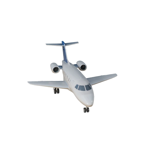 Частный самолет 3D модель для Unity - Низкополигональный игровой ассет